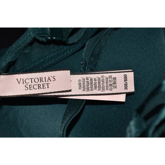 VICTORIA'S SECRET $59 Teal Lace Underwire Push-Up Bra Adjustable 36B - Picture 3 of 3